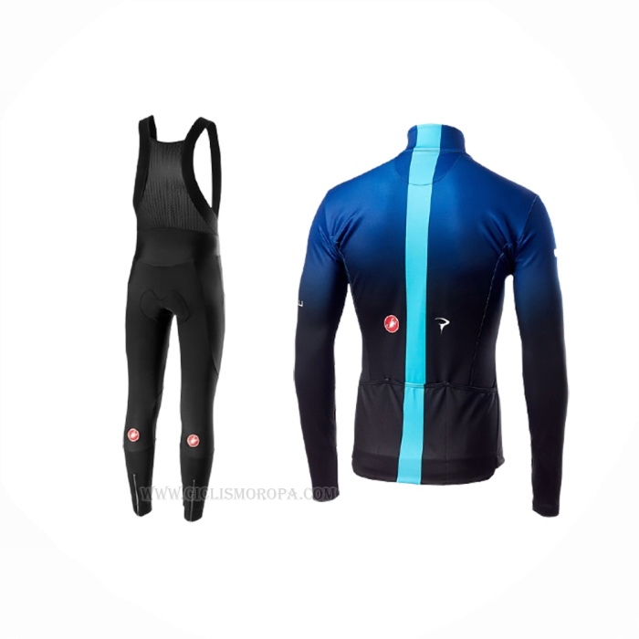 2019 Ropa Ciclismo Sky Azul Negro Mangas Largas y Culotte Lunga